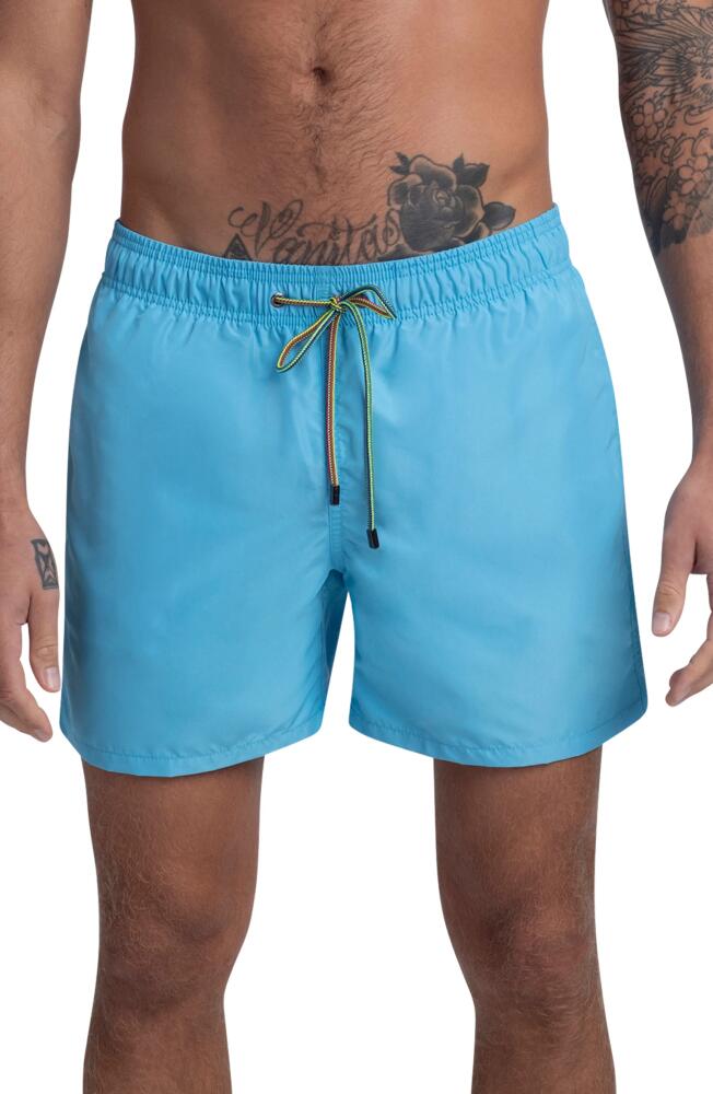 Bugatchi Solid Swim Trunks in Ocean Cover