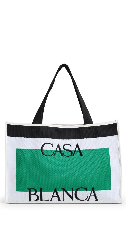 Casablanca Knitted Shopper Bag Knit White/Green Cover