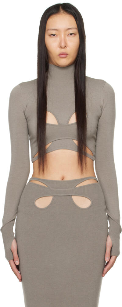 Dion Lee Taupe Mobius Loop Long Sleeve T-Shirt Cover