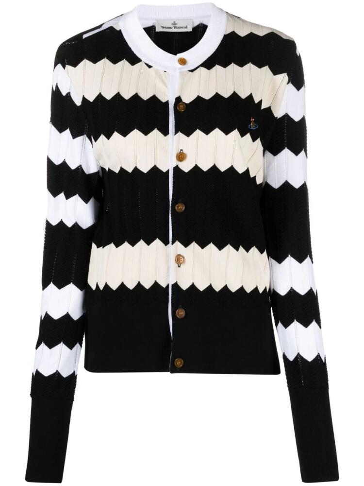 Vivienne Westwood zig-zag stripe cardigan - White Cover