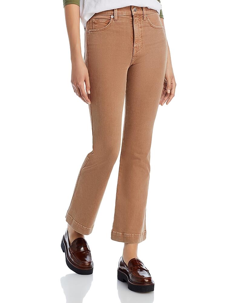 Veronica Beard Carson High Rise Ankle Flare Leg Jeans in Tan Sierra Cover