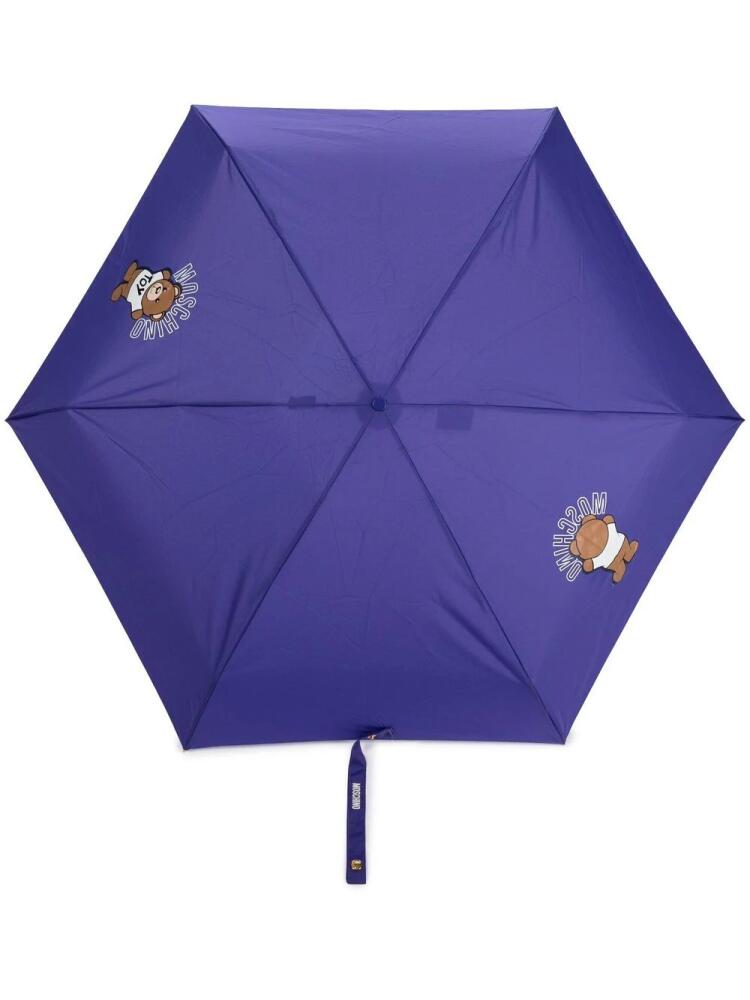 Moschino Teddy Bear-print folded umbrella - Purple Cover