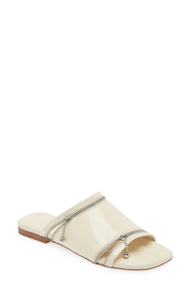 burberry Zip Detail Slide Sandal in Ivory Cover