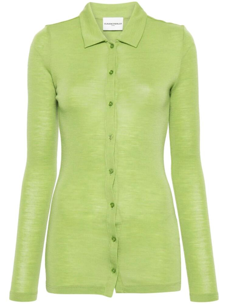 Claudie Pierlot long sleeve wool cardigan - Green Cover