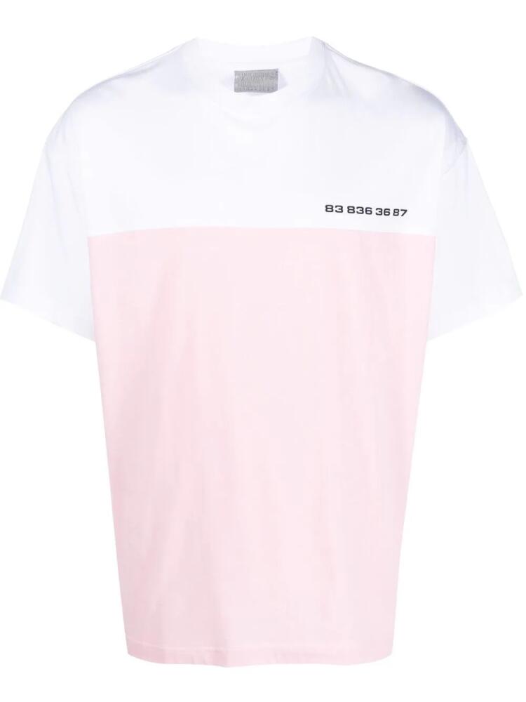 VTMNTS logo-print colour-block T-shirt - Pink Cover