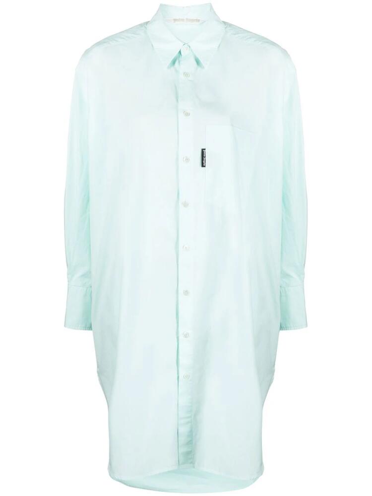 Palm Angels oversize cotton shirt dress - Blue Cover