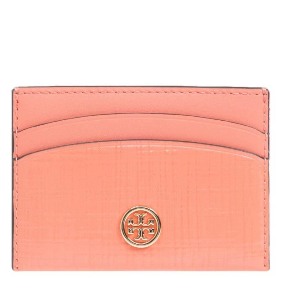 Tory Burch Crosshatched Robinson Leather Card Case Cover