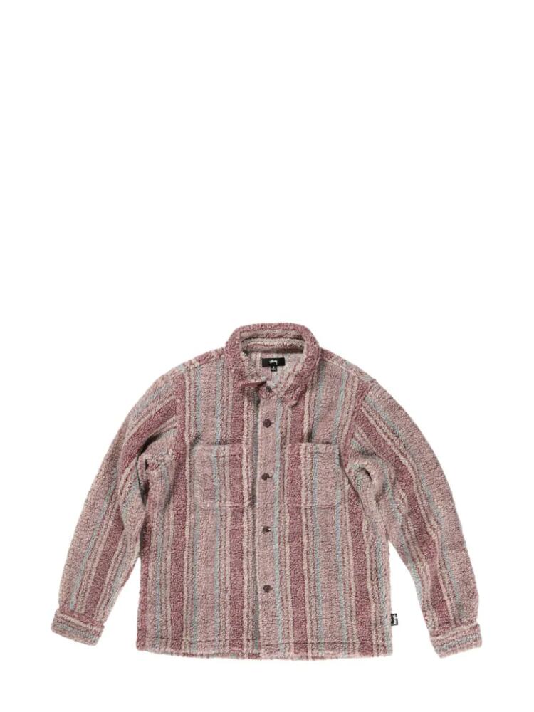 Stüssy striped sherpa shirt - Pink Cover