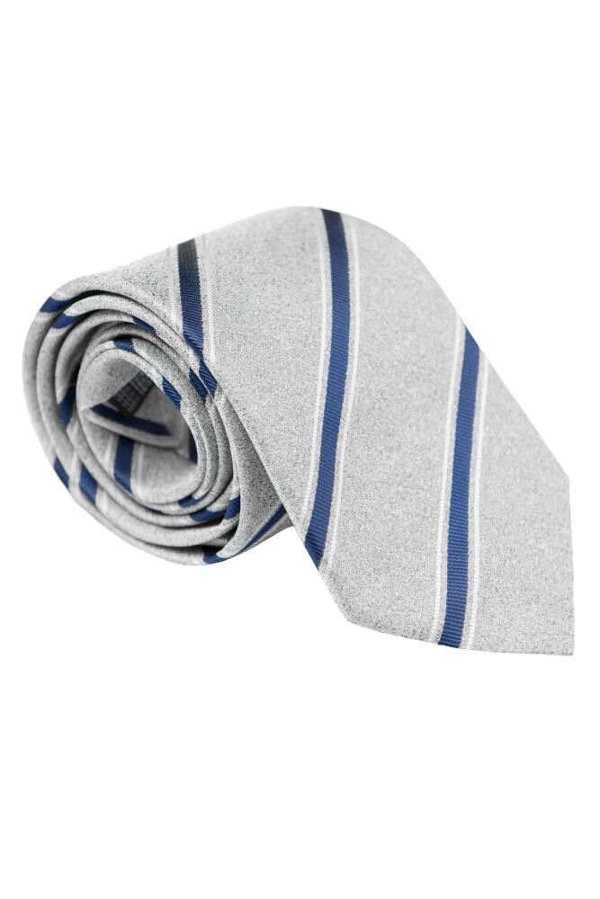 Elizabetta Vittorio - Extra Long Silk Jacquard Tie for Men in Silver Grey Cover