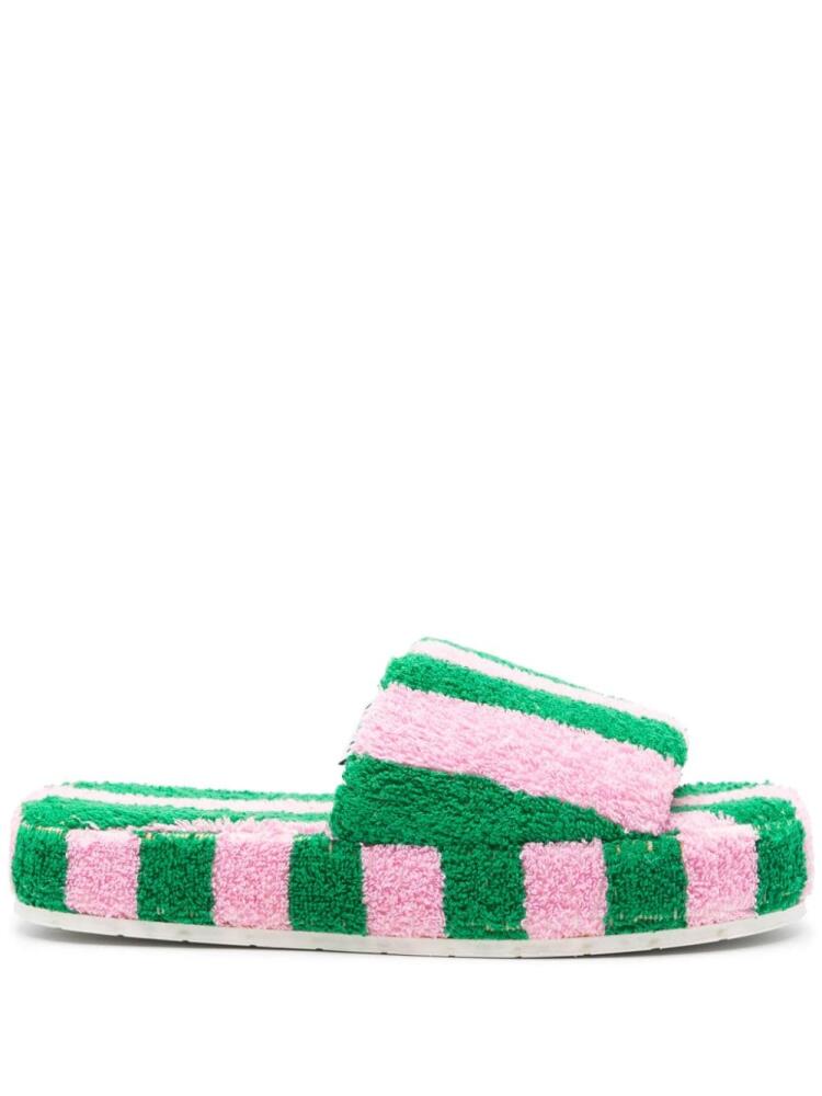 Sunnei striped cotton slippers - Pink Cover