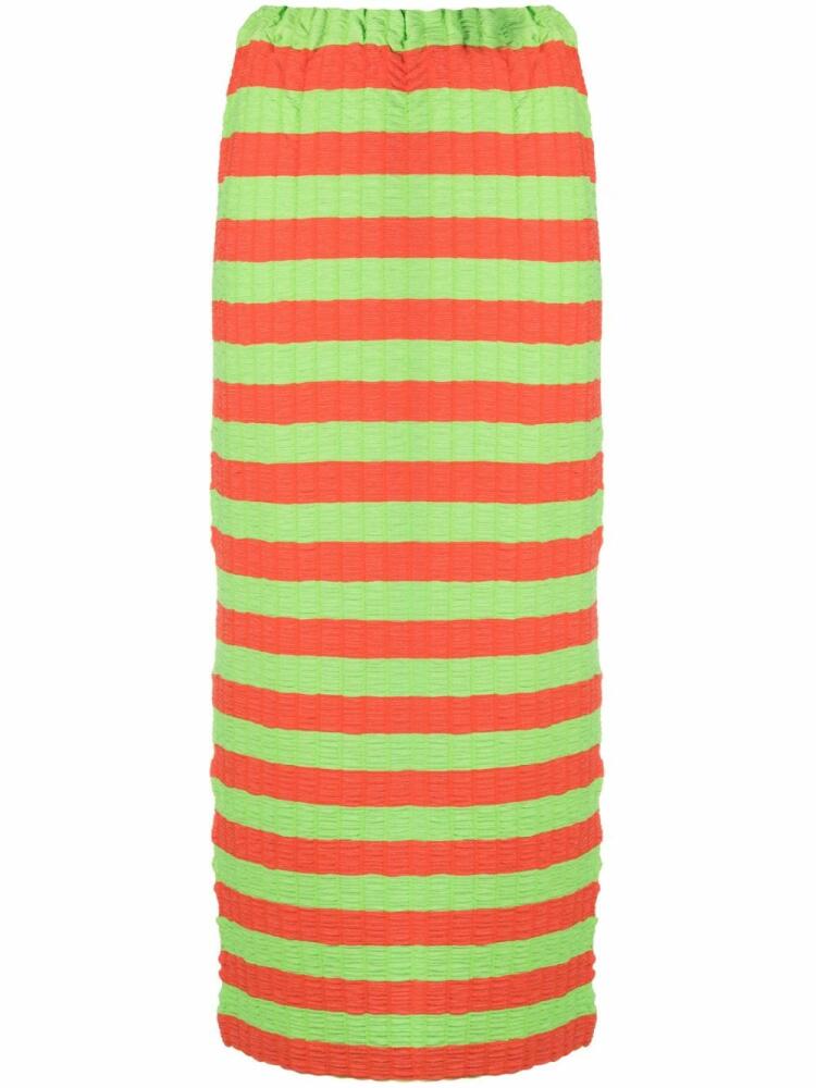 Sunnei Curled striped midi skirt - Orange Cover