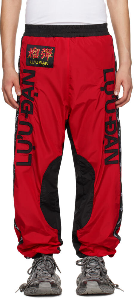 LU'U DAN Red & Black Shell Sweatpants Cover