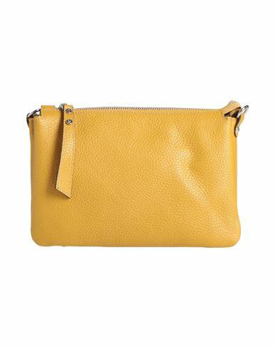 Gianni Notaro Woman Handbag Mustard Soft Leather Cover