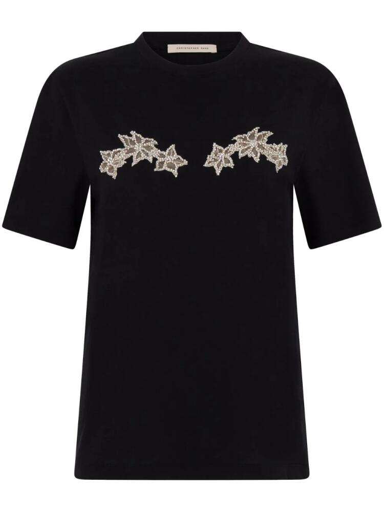 Christopher Kane floral-appliqué short-sleeve T-shirt - Black Cover