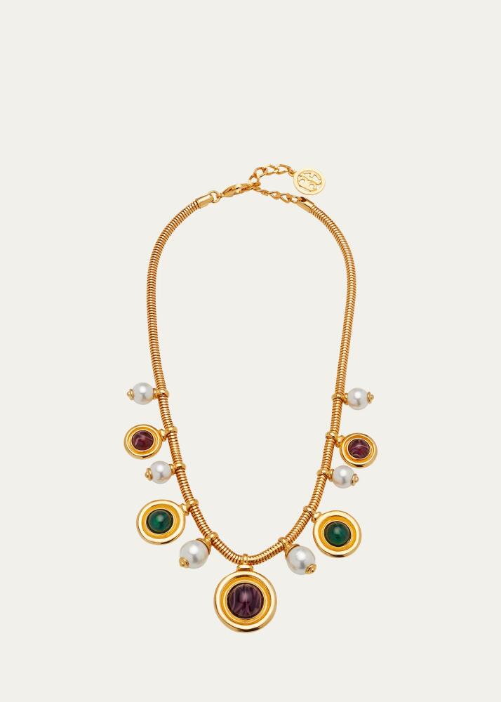 Ben-Amun Gold Necklace with Pearly Crystals Cover