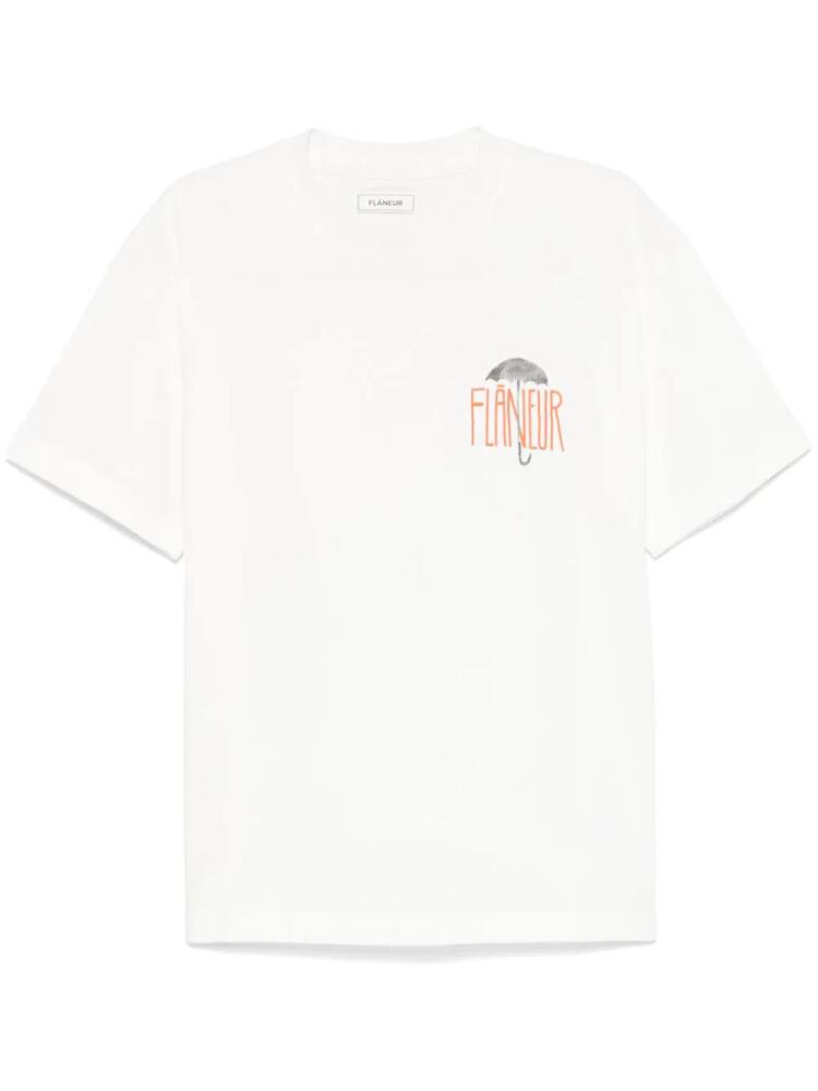 FLÂNEUR logo-print T-shirt - White Cover