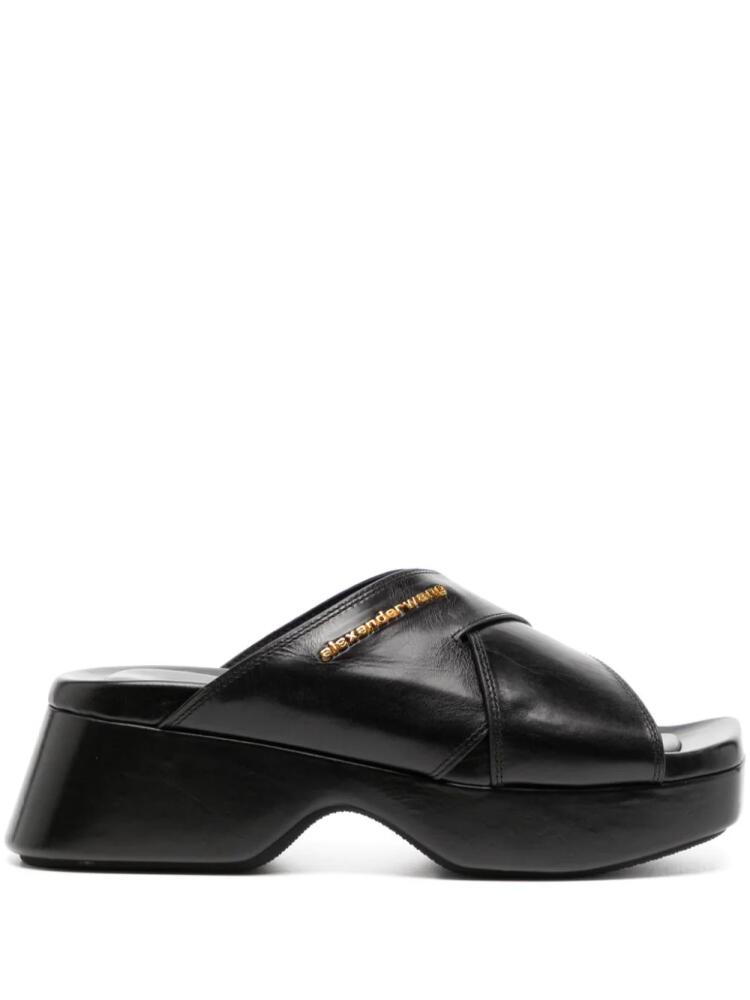 Alexander Wang Float 70mm platform leather sandals - Black Cover