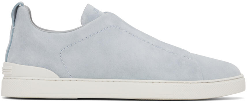 ZEGNA Blue Triple Stitch Sneakers Cover