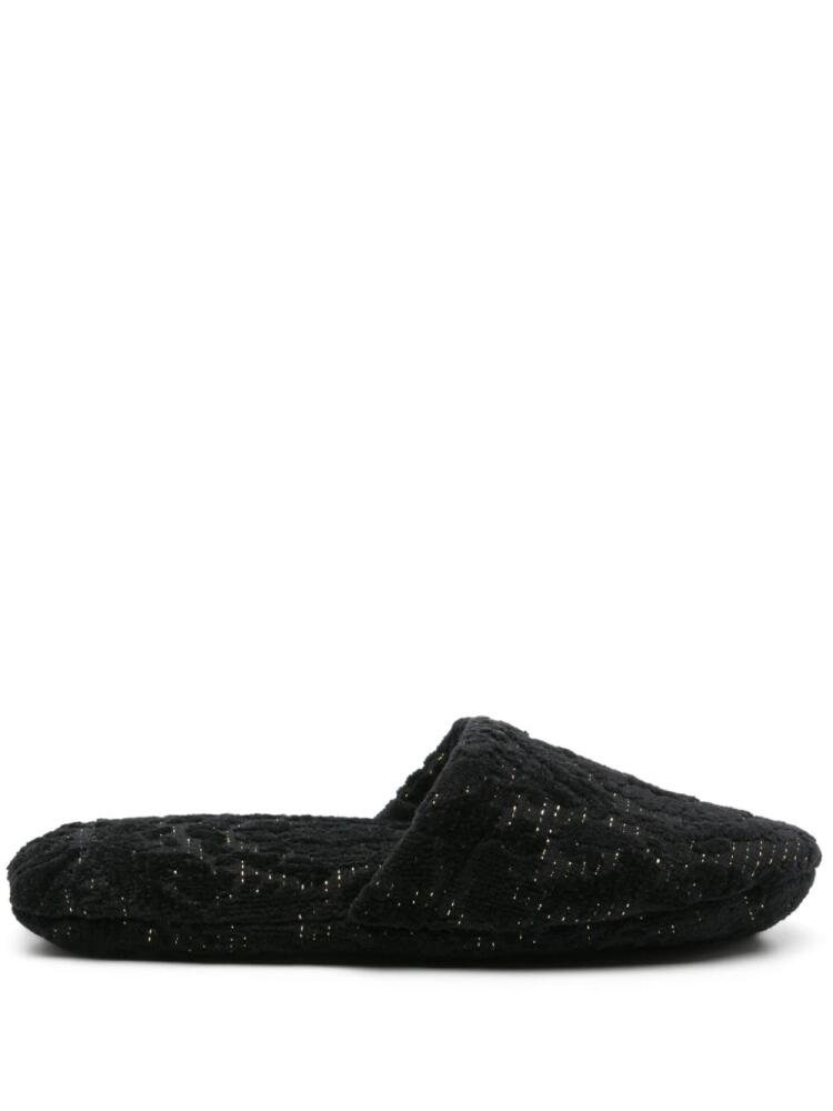 Versace Barocco cotton blend slippers - Black Cover