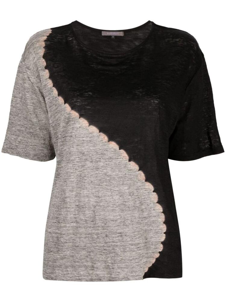 Suzusan Shibori linen T-shirt - Black Cover