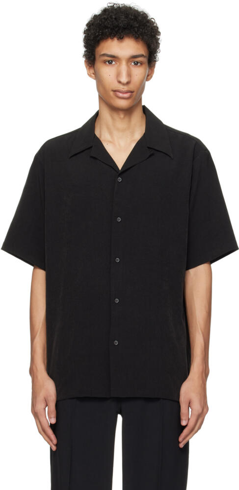 RAINMAKER KYOTO Black Open Spread Collar Shirt Cover