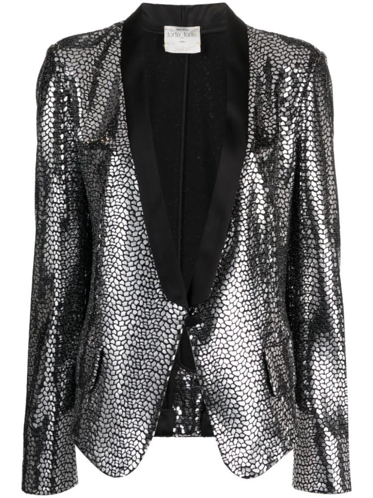 Forte Forte metallic single-breasted blazer - Silver Cover