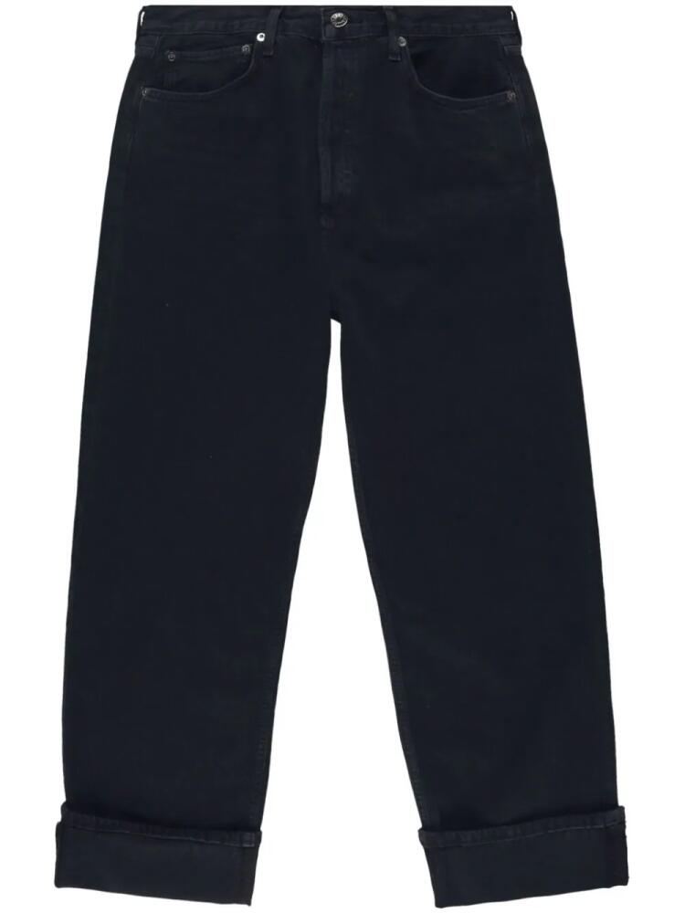 AGOLDE Fran straight-leg turn-up jeans - Black Cover