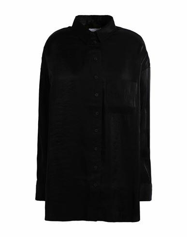 Topshop Woman Shirt Black Viscose, Polyester Cover