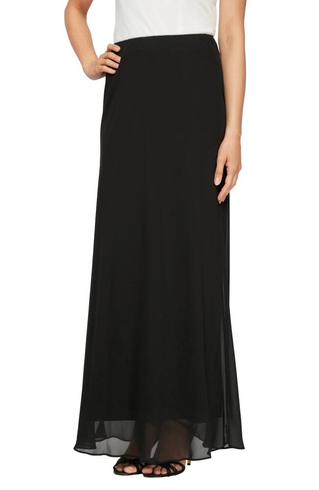 Alex Evenings Chiffon A-Line Skirt in Black Cover