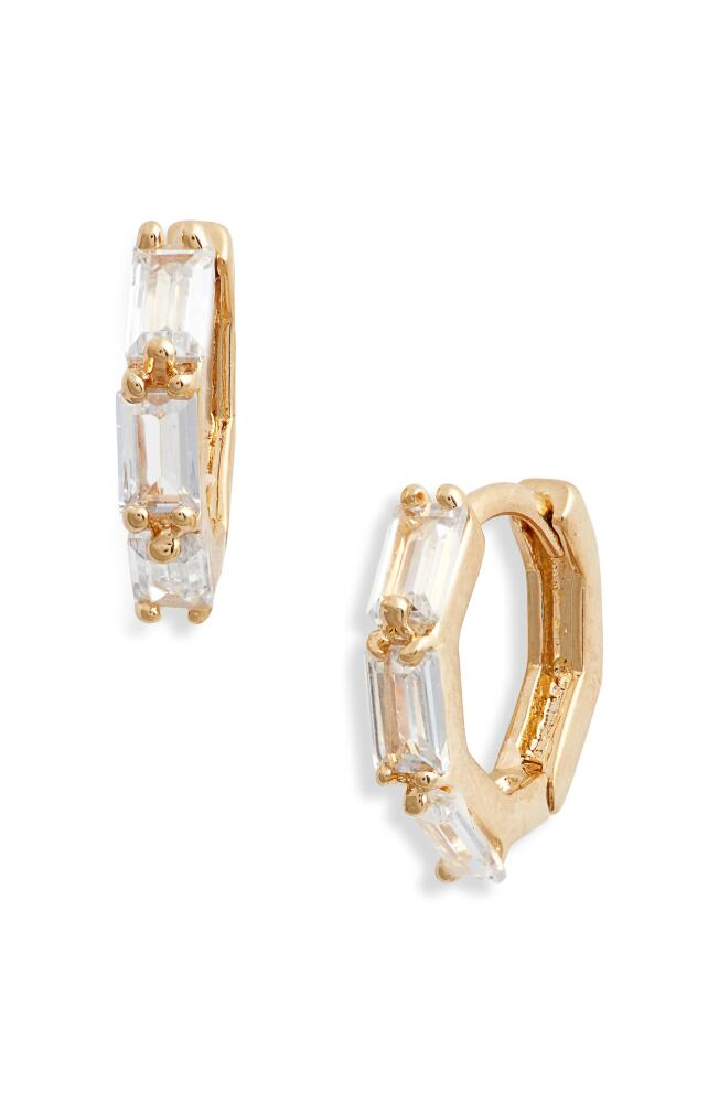 Child of Wild Maeve Cubic Zirconia Huggie Hoop Earrings in Gold Cover