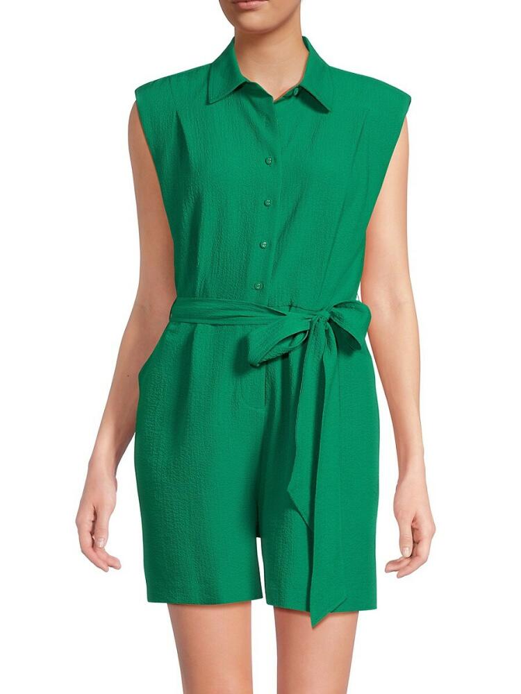 Calvin Klein Women's Belted Romper - Meadow Green Cover