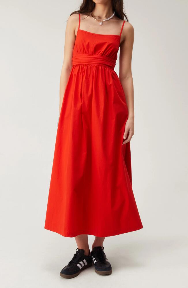 NASTY GAL Open Back Cotton Midi Dress in Red Cover