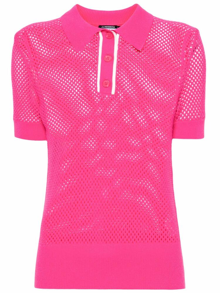 J.Lindeberg Sindra open-knit polo shirt - Pink Cover