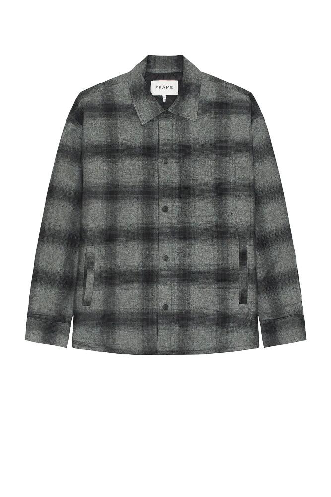 FRAME Plaid Overshirt in Black Cover