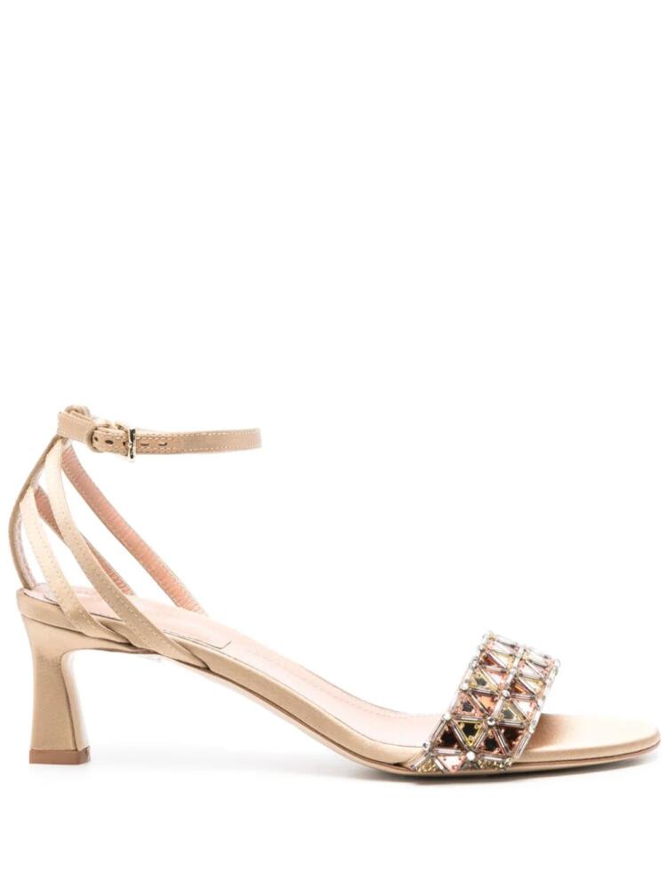 Alberta Ferretti 60mm mirror-panelled sandals - Neutrals Cover