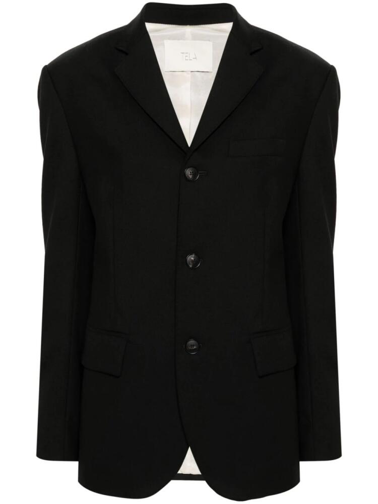 Tela cotton-blend single-breasted blazer - Black Cover