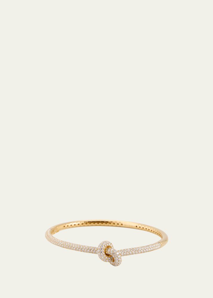 ENGELBERT The Legacy Knot Bangle, Full Pavé in Yellow Gold and White Diamonds Cover