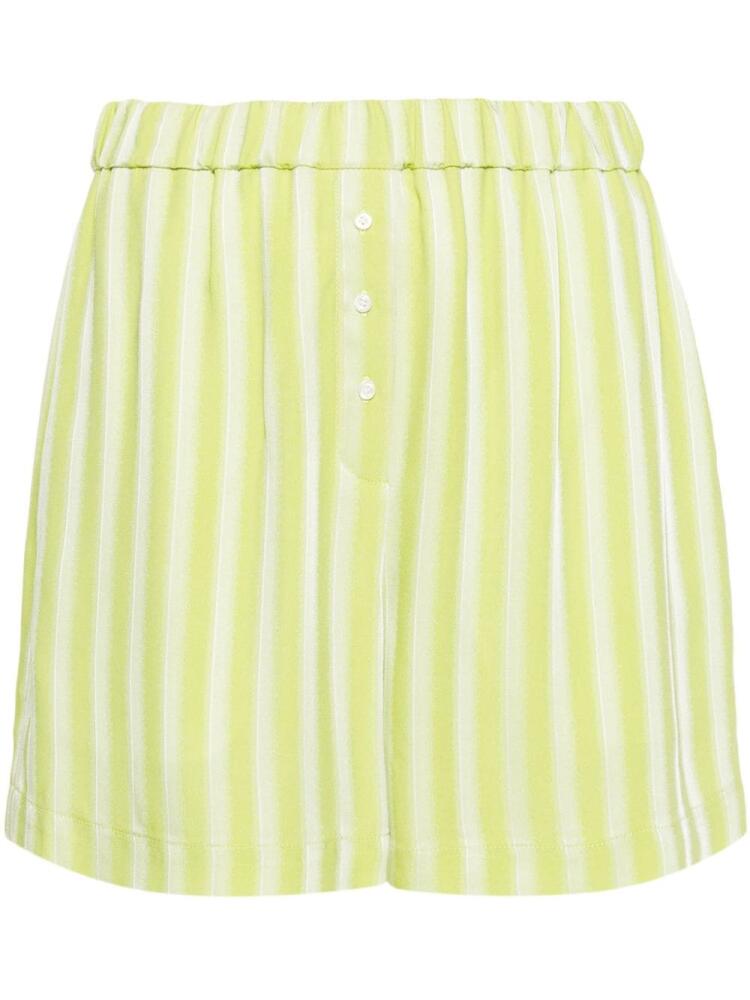 Claudie Pierlot striped satin shorts - Green Cover