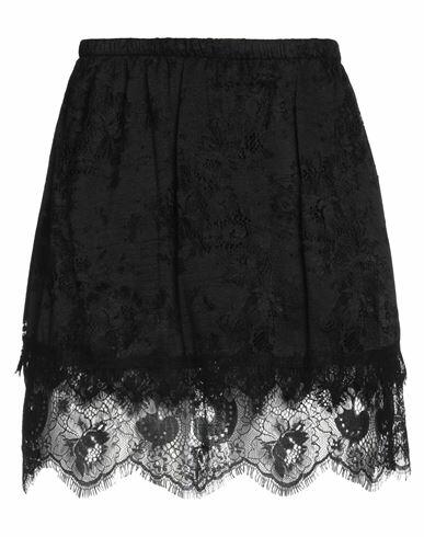 Soallure Woman Mini skirt Black Cotton, Polyamide Cover