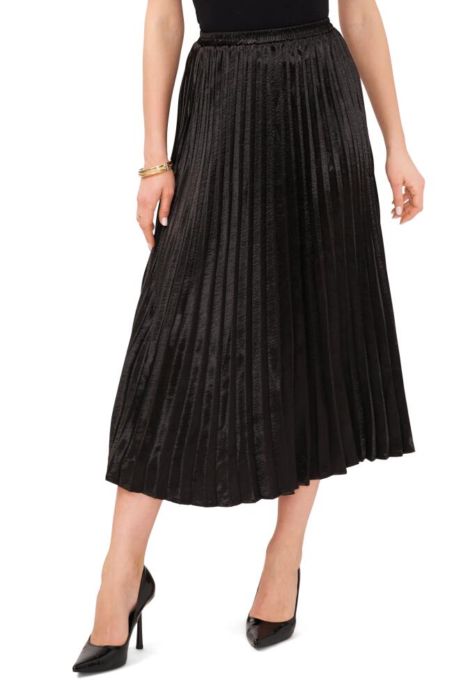 Vince Camuto Pleated Crepe Midi Skirt in Rich Black Cover