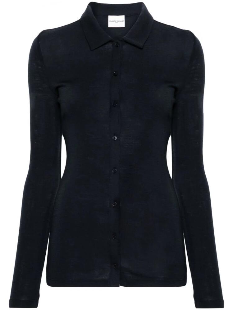 Claudie Pierlot fine-ribbed wool shirt - Blue Cover