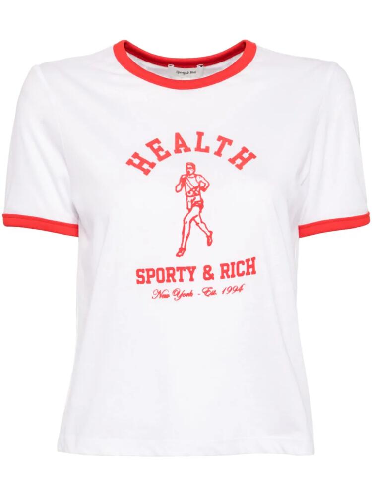 Sporty & Rich NY running club ringer T-shirt - White Cover