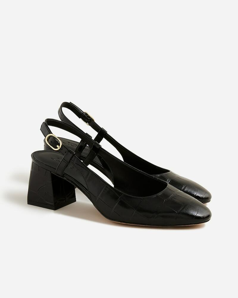 J.Crew Layne slingback heels in croc-embossed leather Cover