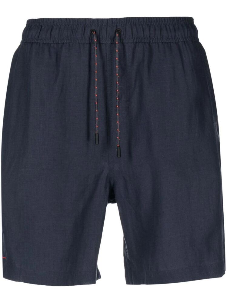 Sease drawstring hemp track shorts - Blue Cover