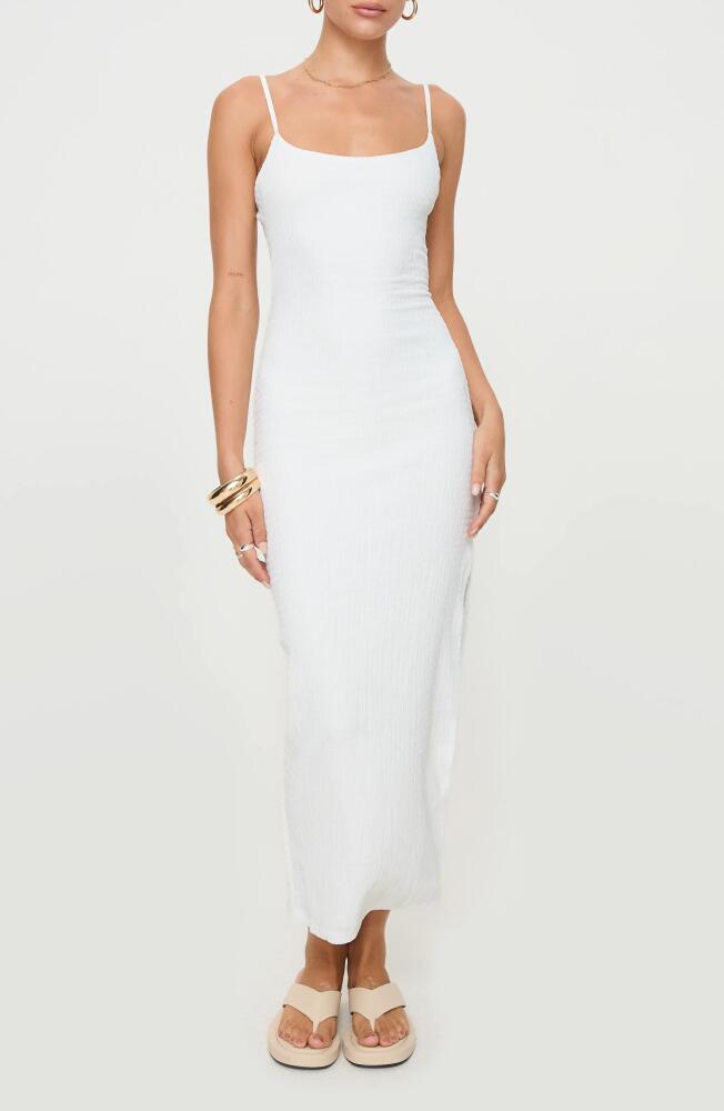 Princess Polly Elestria Textured Open Back Maxi Dress in White Cover