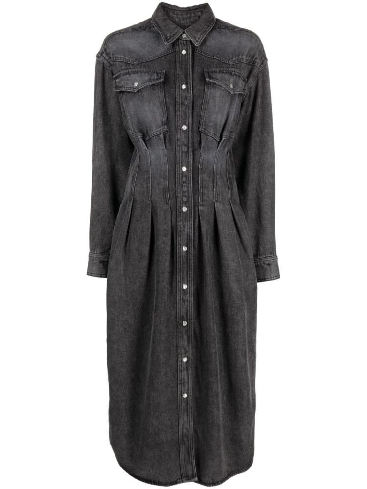 MARANT ÉTOILE button-up jeans maxi dress - Grey Cover