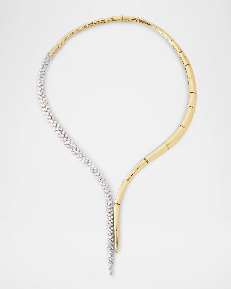 Yeprem Golden Strada 18K Yellow and White Gold Diamond Lariat Necklace Cover