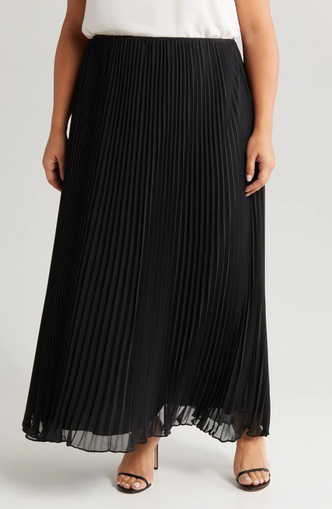 Alex Evenings Pleated Maxi Skirt in Black Cover