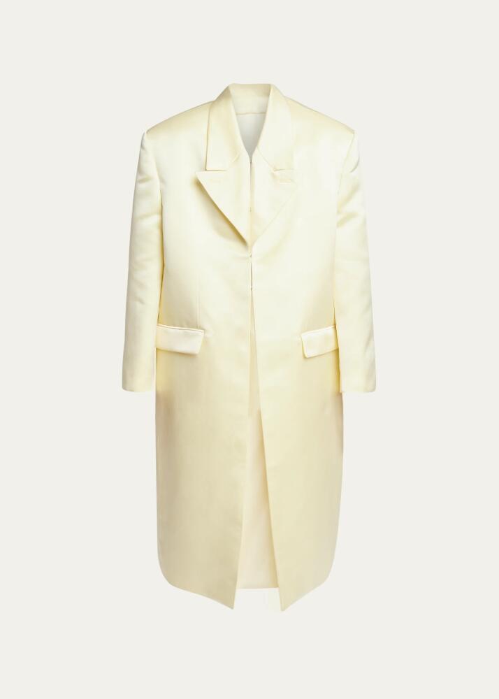 Givenchy Duchesse Satin Peak Lapel Coat Cover