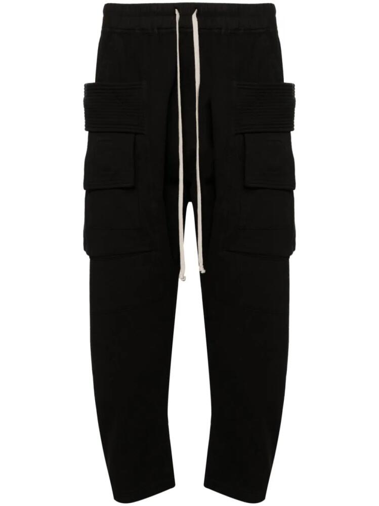 Rick Owens DRKSHDW Creatch cropped cargo track pants - Black Cover